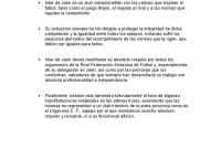 Comunicado decisión comité partido Inter de Jaén C.F. - Urgavona C.F.